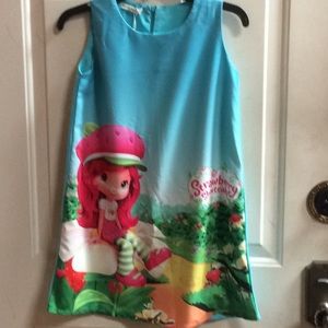 Zara Basic “ Strawberry Cake” teal shift dress 11